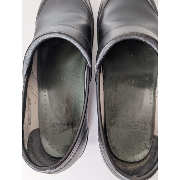 Dansko Volley Black Leather Rubber Bumper Toe 8.5 US 39 EU Comfort Professional - Picture 11 of 14